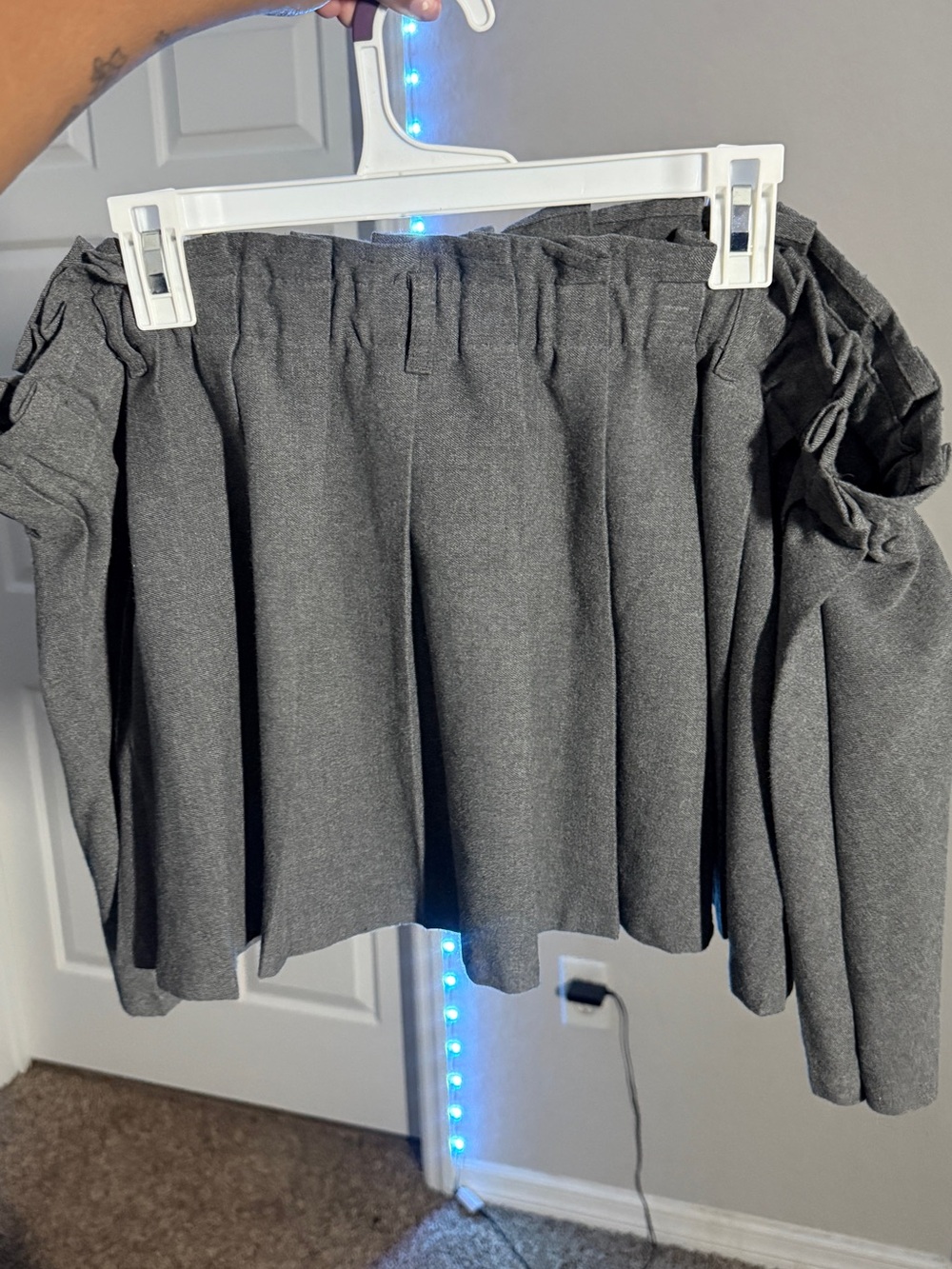 H&M Dark Heather Gray Pleated Mini Skirt